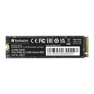 VERBATIM Vi3000 INTERNAL SSD M.2 PCIe Gen 3*4 NVMe 2280 - 512GB - VER-49374