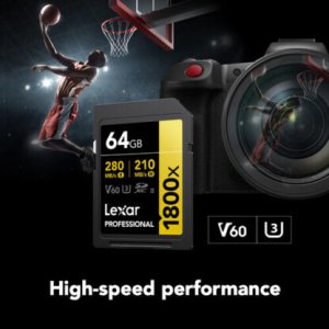 Lexar 64GB 280 Mbps UHS-II SDXC Memory Card (GOLD Series)