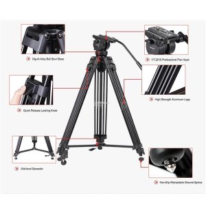 Kingjoy VT-2500+VT-2510 Professional Video Tripod Kit