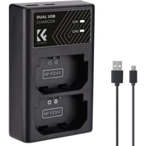 K&F Concept NP-FZ100 Battery Charger Set for Sony Alpha