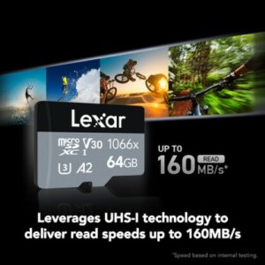 Lexar 64GB 160 Mbps Pro UHS-I microSDXC Memory Card