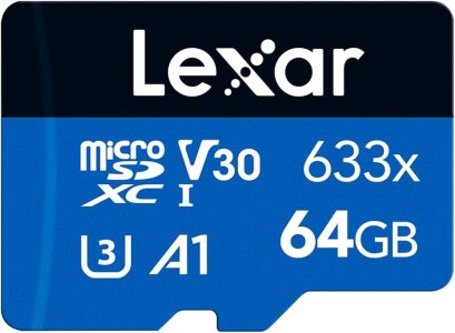 Lexar 64GB 633x microSDHC UHS-I Card (LSDMI64GBB633A)