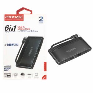 Promate MediaHub-C6 6-in-1 USB C HUB