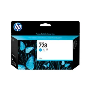 HP 728 130-ml Cyan DesignJet Ink Cartridge