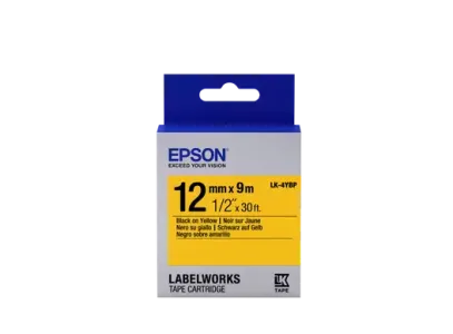 Epson Label Cartridge Pastel LK-4YBP Black/Yellow 12mm (9m)