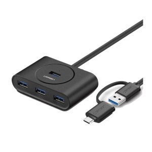 UGREEN USB-C & USB-A 3.0 to 4-Port Hub 1M Black -UG-40850