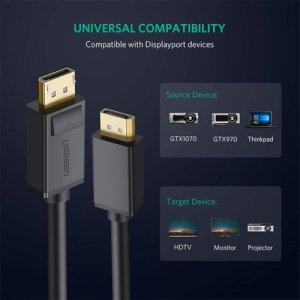 UGREEN DisplayPort Male to Male Cable 1.5m (Black)-UG-10245