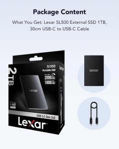 LEXAR SL500 Portable External SSD 2TB -LSL500X002T-RNBNG