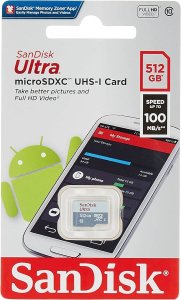 SanDisk MicroSD Class 10 100MBps 512GB - SDSQUNR-512G-GN3MN