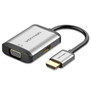 Vention HDMI to HDMI+VGA Converter 0.15M Gray Metal Type