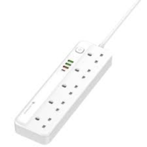 Lightwave Extension Socket 2 Metres5 Way with 4 USB Ports)-54U