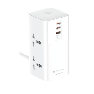 Lightwave Extension Socket 3 Metres 4‑Way with 3 USB Ports-EXT 43U
