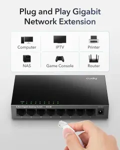 CUDY 8-PORT Gigabit metal switch 8 x 10/100/1000Mbps RJ45 ports CUDY GS108