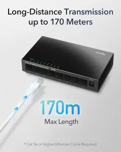 CUDY 8-PORT Gigabit metal switch 8 x 10/100/1000Mbps RJ45 ports CUDY GS108