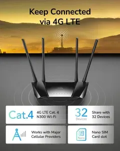 CUDY LT400 N300 WI-FI 4G Lte Router