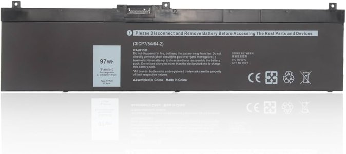 Original Dell P74F P74F001 P74F002 97Wh 11.4V Battery