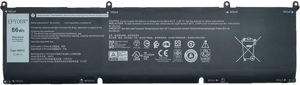 Alienware m15 R6 11.4V 86Wh Laptop Battery