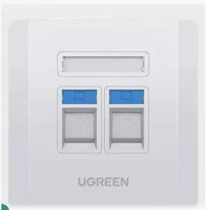 UGREEN Dual-Port Wall Plate White - NW144