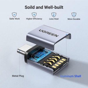UGREEN USB A Male to USB-C Female Adapter Black US280