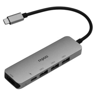 Rapoo Type C - 5 in 1 with 4K HDMI, 3 USB 3.0 Ports, Type C Charging - XD100C