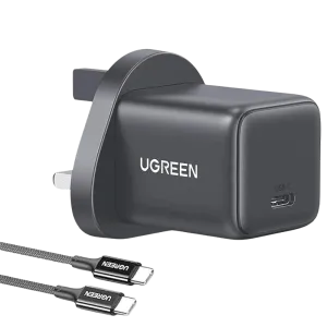 UGREEN USB-C 30W PD Charger UK Black - X513