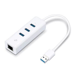 TP-Link USB 3.0 to 3-Port Hub & Gigabit Ethernet Adapter 2 in 1 USB Adapter - TL-UE330