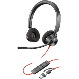 Poly Blackwire 3320 Stereo USB-C Headset +USB-C/A Adapter-8X219AA