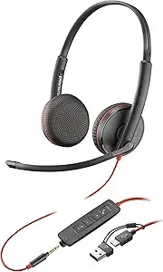 Poly Blackwire 3225 Stereo USB-C Headset +3.5mm Plug +USB-C/A 8X229A6