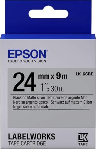 Epson Label Cartridge Epson LK-6SBE Matte Black on Matt Silver  C53S656009