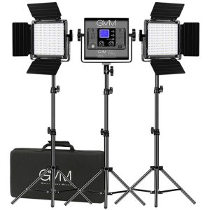 GVM 800RGB 3-Light Kit RGB LED Video Light Panel Kit with 3 × 4-Way Barn Doors