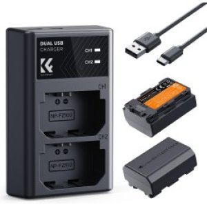 K&F Concept NP-FZ100 Battery Pack - 2 Batteries and Dual Charger-KF28.00016