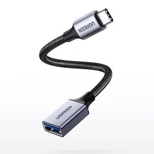 UGREEN US378 USB-C Male to USB 3.0 Female OTG Cable 0.15m Black