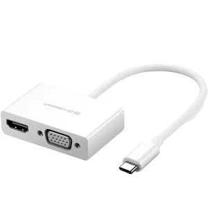 UGREEN MM123 USB Type-C to HDMI + VGA Converter (White)-30843