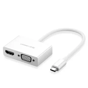 UGREEN MM123 USB Type-C to HDMI + VGA Converter (White)-30843