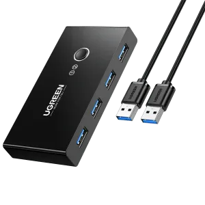 UGREEN US216 2 In 4 Out USB 3.0 Sharing Switch Box (Black)-30768