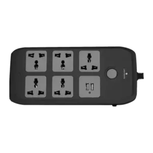 Lightwave Extension Socket- 3 Metres 5 WAY 2 Fast Charging USB Port-LW EXT 52U