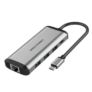 Vention USB 3.0 to USB3.0 (3 PORTS) + Gigabit Ethernet Aluminum Alloy Docking Station
