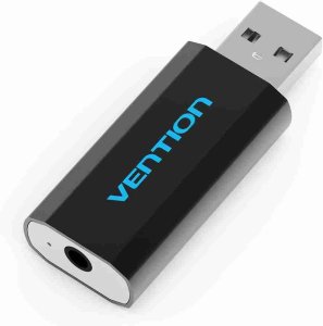 Vention 4 Pole USB External Sound Card Black VEN VAB-S15-B 