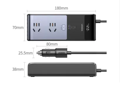 UGREEN CD313 Vehicle-Mounted Inverter 12V to 220V 150W