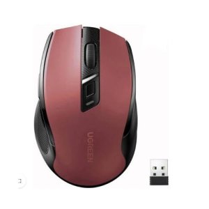 UGREEN MU006 2.4G Ergonomic Bluetooth Wireless Mouse (Maroon)