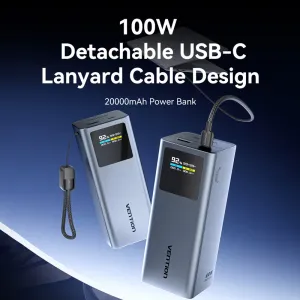 Vention 20000mAh Phone & Laptop Power Bank 100W-GREY-VEN FKCHO