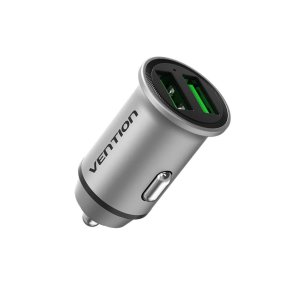 Vention 25W Dual USB Car Charger (PD3.0+QC3.0) Gray Mini Style Aluminium Alloy Type