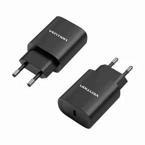 Vention 1-port USB Wall Charger(18W) UK-Plug Black- VEN FABB0-UK