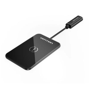 Vention Wireless Charger 15W Ultra-thin Mirrored Surface Type 0.05M Black-VEN FGBBAG