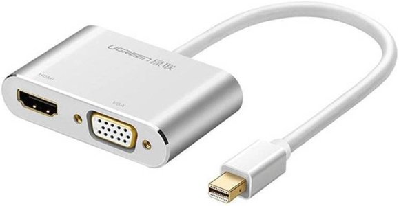 UGREEN MD115 Mini DP to HDMI + VGA Converter - Silver