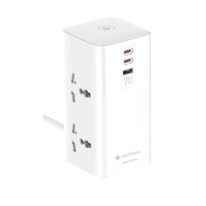 Lightwave LW EXT-42C1U-3P Extension Socket 4-Way 2 Type-C 1 USB Fast Charging 3M