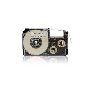 Casio PT-12WE 12mm × 8m Black on White Label Tape