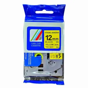 Brother 12mm × 8m Black on Yellow Label Tape TZ2-631