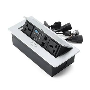 NEXA Silver Pop-up Multifunction Socket with Cable Socket